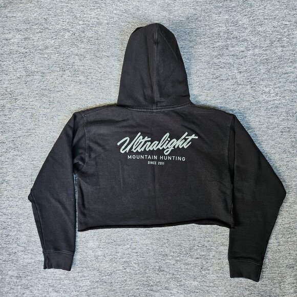 KUIU Hoodie Womens Cropped Medium Black Ultralight Mountain Hunting Sweatshirt - Picture 2 of 10